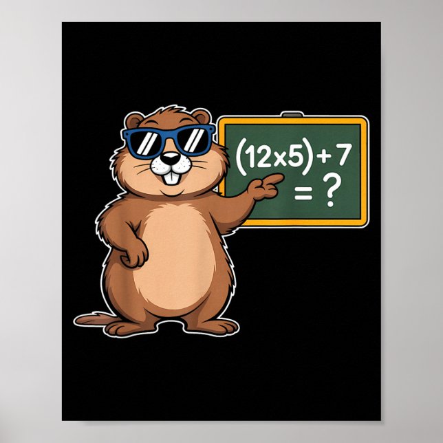 Poster 67 Dia da Marmota 6-7 Meme Professor de Matemática (Frente)