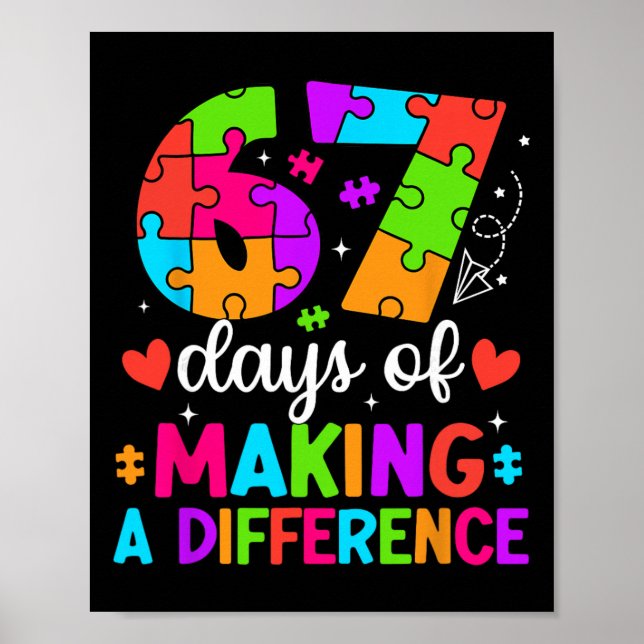 Poster 67 Dias Fazendo A Diferença Professor Aluno Engraç (Frente)