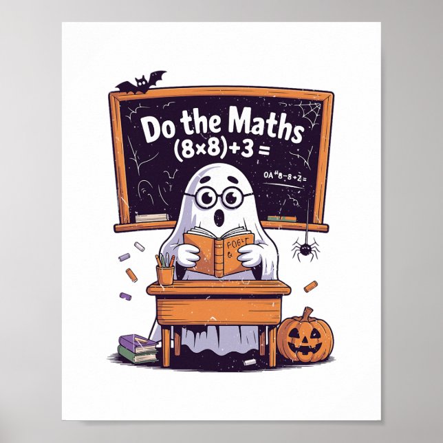 Poster 67 Do The Math Ghost Teacher Halloween Costume Mat (Frente)
