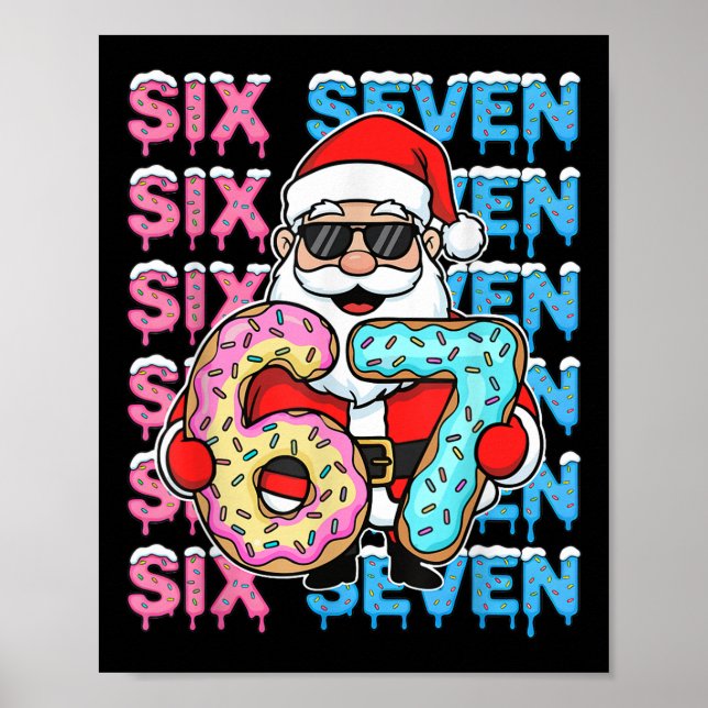 Poster 67 Donut Natal Divertido Seis Sete Meme Papai Noel (Frente)