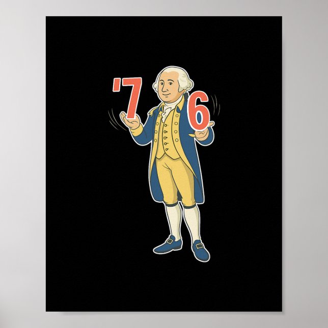 Poster 67 Engraçado George Washington Meme Seis Sete Gene (Frente)