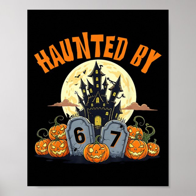Poster 67 Engraçado Seis Sete Gen Alpha Z Halloween 67 Ha (Frente)