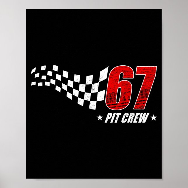 Poster 67 equipe de pit seis sete corrida aniversário car (Frente)