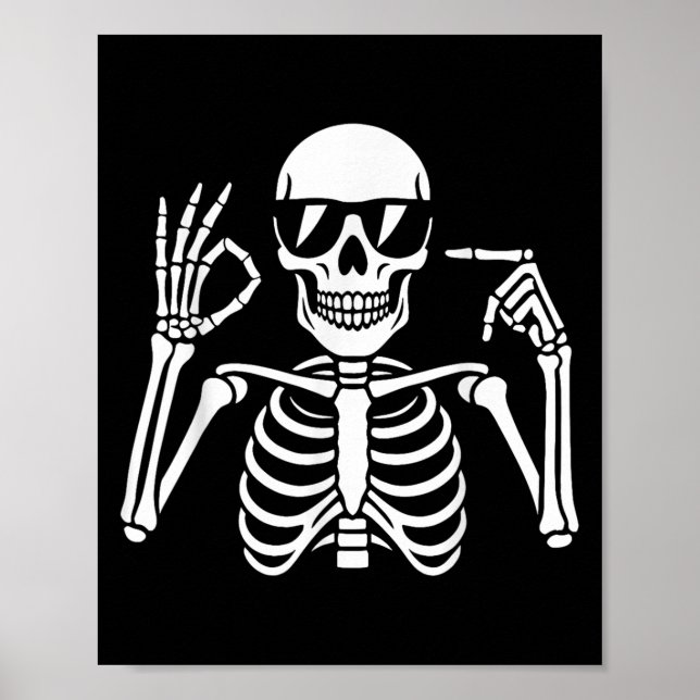Poster 67 Esqueleto Divertido Seis Sete Gen Alfa Hallowee (Frente)