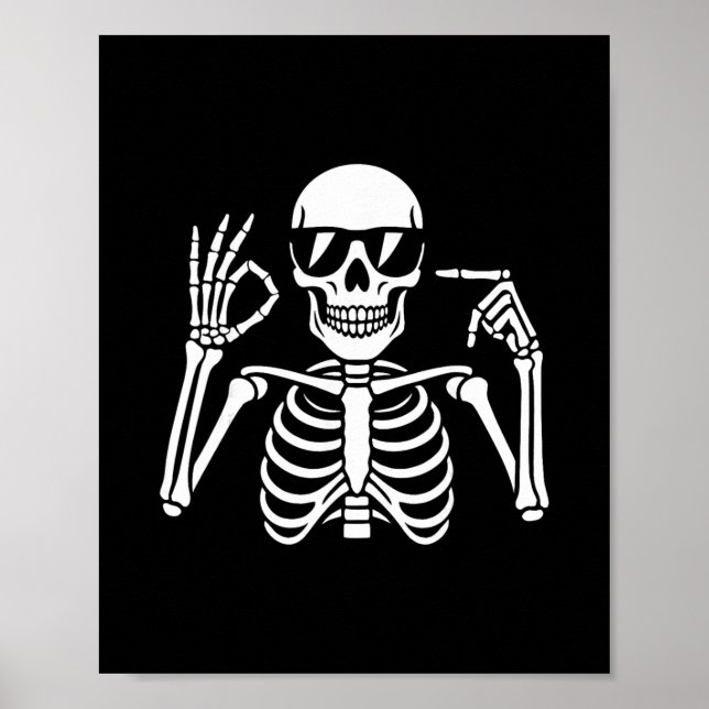 Poster 67 Esqueleto Engraçado Seis Sete Gen Alpha Hallowe (Frente)