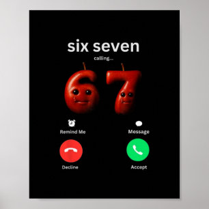 Poster 67 Está Chamando Meme Engraçado 67 Silly Ai Apple 