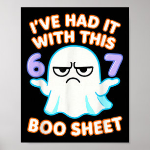 Poster 67 Fantasia de Halloween Boo Folha 6 7 Meme Seis S