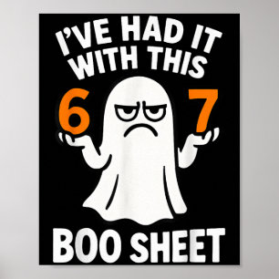 Poster 67 Fantasia de Halloween de Meme 6 7 Folha de Boo