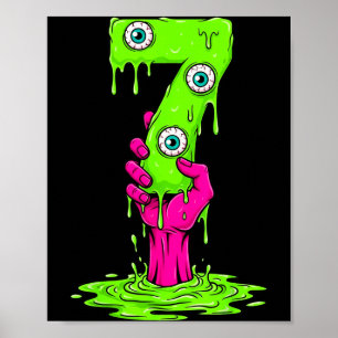 Poster 67 Fantasia de Halloween Número 7 Sete Meme Engraç