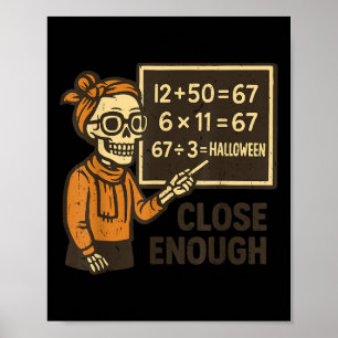 Poster 67 Fantasia de Halloween para Professor de Matemát