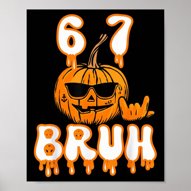 Poster 67 Fantasia de Meme de Halloween Brainrot Crianças (Frente)