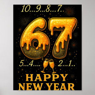 Poster 67 Feliz Ano Novo Seis Sete Contagem Regressiva Di