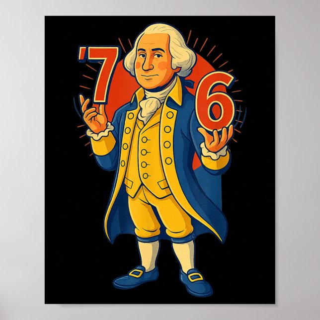 Poster 67 Funny George Washington Meme Six Seven Gen Alph (Frente)