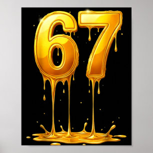 Poster 67 Gota de Ouro Engraçado Seis Sete Meme Meninos C