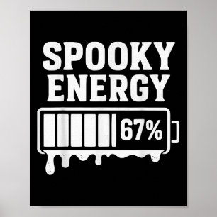 Poster 67 Halloween Assustador Energia Brainrot Meme Seis