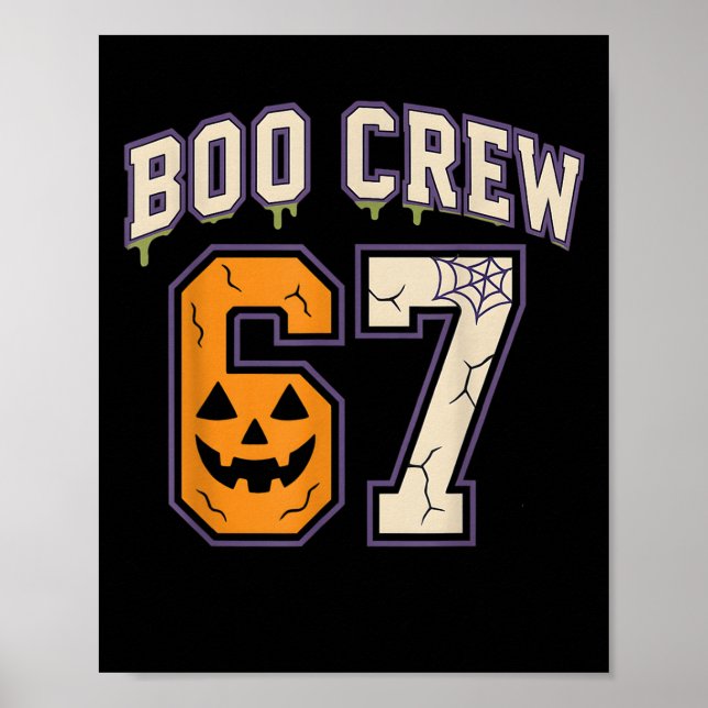 Poster 67 Halloween Boo Crew Srts Jersey Brainrot Meme Si (Frente)