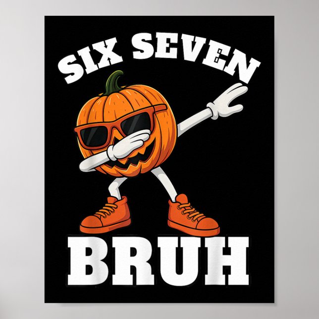 Poster 67 Halloween Divertido Seis Sete Bruh Meme Brainro (Frente)