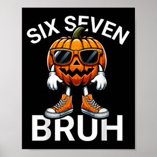 Poster 67 Halloween Divertido Seis Sete Meme Brainrot Abó