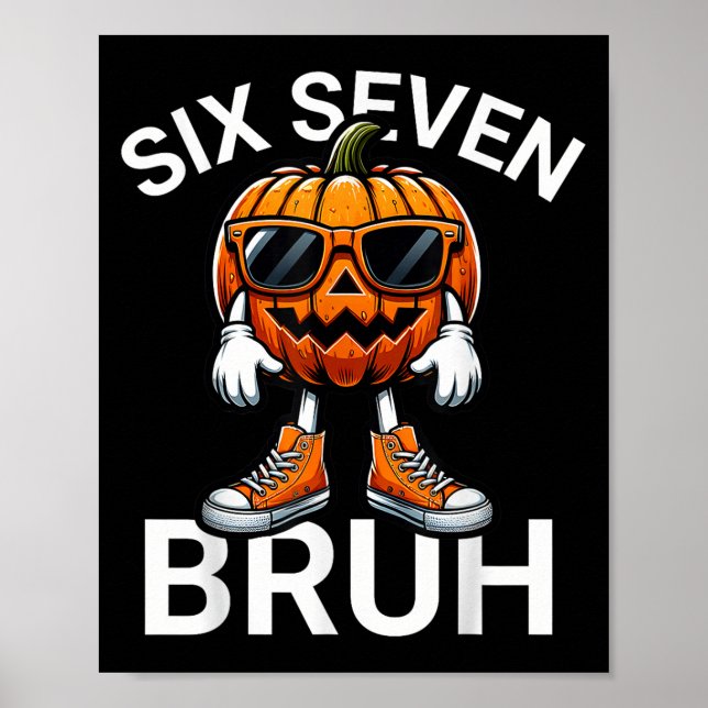 Poster 67 Halloween Divertido Seis Sete Meme Brainrot Abó (Frente)