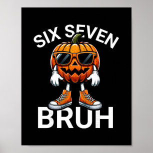 Poster 67 Halloween Divertido Seis Sete Meme Brainrot Abó