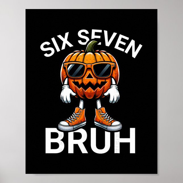 Poster 67 Halloween Divertido Seis Sete Meme Brainrot Abó (Frente)