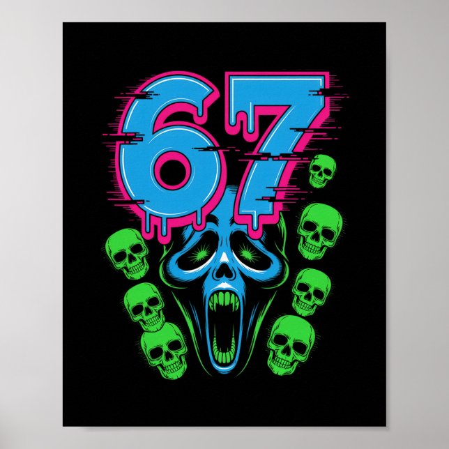Poster 67 Halloween Scp Horror Face Camisa Assustadora de (Frente)