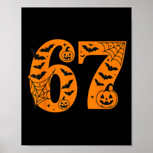 Poster 67 Halloween Seis Sete Brainrot Meme Meninos Crian