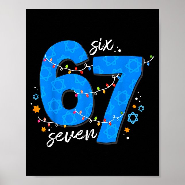 Poster 67 Hanukkah Feriado Judaico Menorah Seis Sete Meme (Frente)