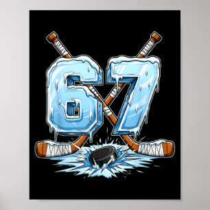 Poster 67 Hockey Gotejamento Número Estilo Meme Engraçado