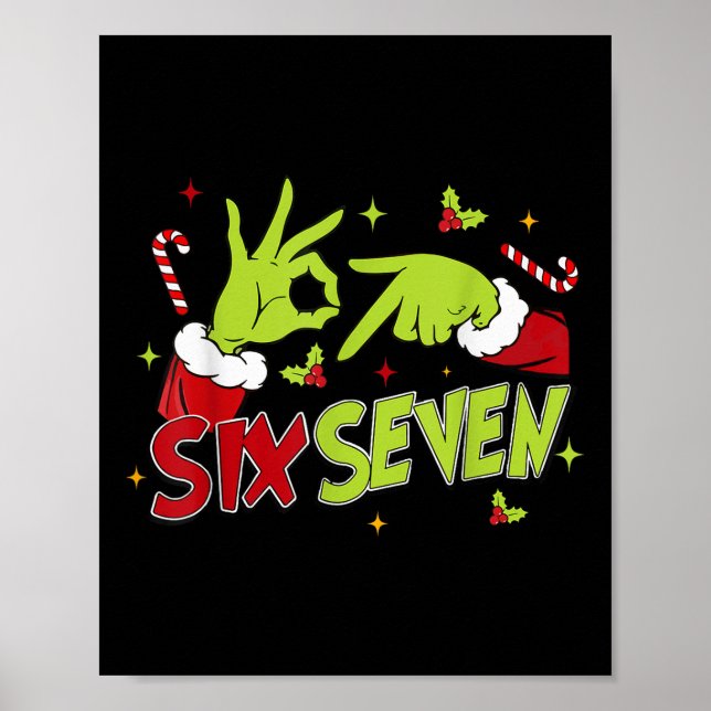 Poster 67 Humor de Meme 6-7 Divertido Seis Sete Natal  (Frente)