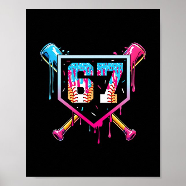 Poster 67 Ice Cream Drip Meme Funny Six Seven Gen Alpha ( (Frente)