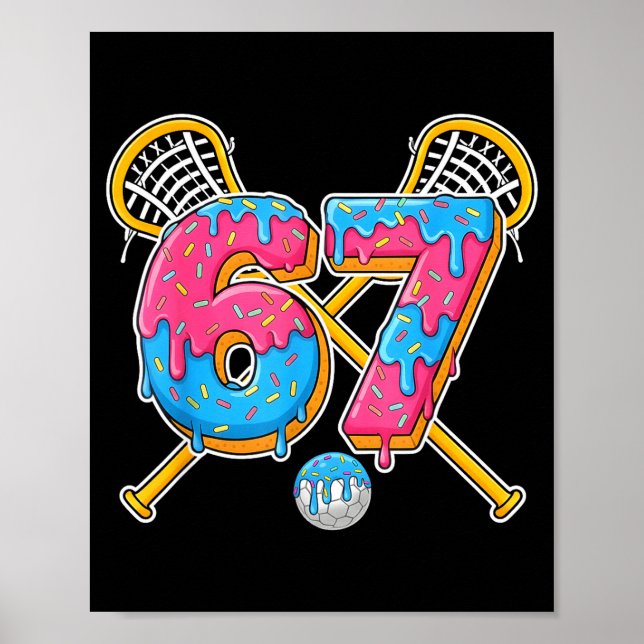 Poster 67 Ice Cream Drip Meme Gen Alpha Slang Lacrosse Sr (Frente)