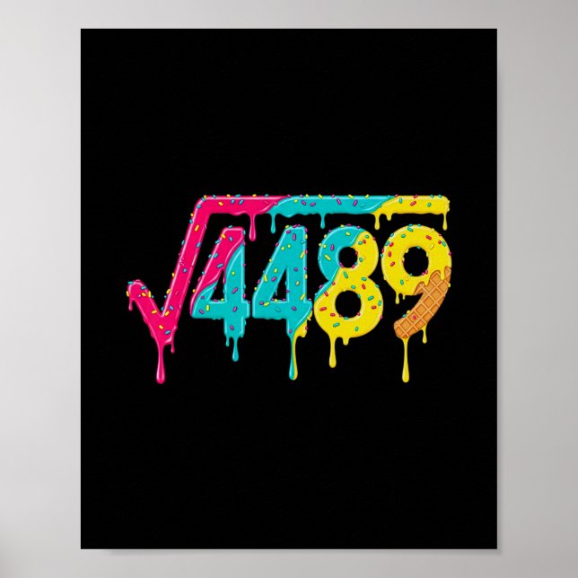 Poster 67 Ice Cream Drip Meme Square Root 4489 Slang Teac (Frente)