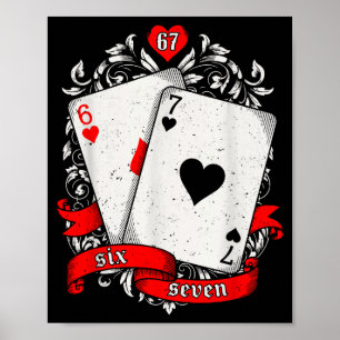 Poster 67 Ker Meme Card Art Mão Sortuda Estética Retro De