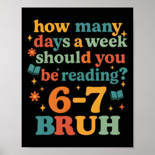 Poster 67 Leitura Ela Professor Retro Bibliotecário 6 7 M