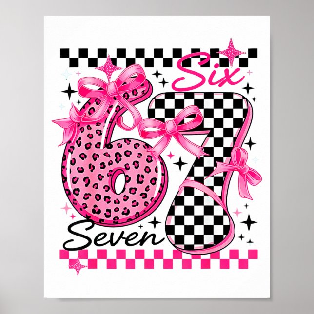 Poster 67 Leopardo Xadrez Seis Sete Meme 6-7 Professores  (Frente)