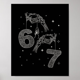 Poster 67 Mão de Esqueleto Meme Engraçado Halloween Six S