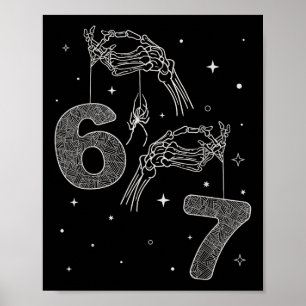 Poster 67 Mão de Esqueleto Meme Engraçado Halloween Six S