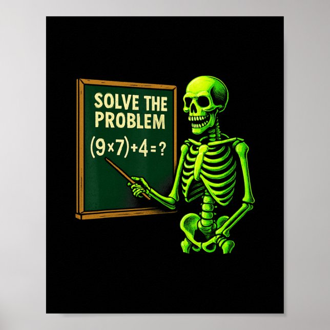 Poster 67 Math Halloween Skeleton Meme For Teachers And S (Frente)