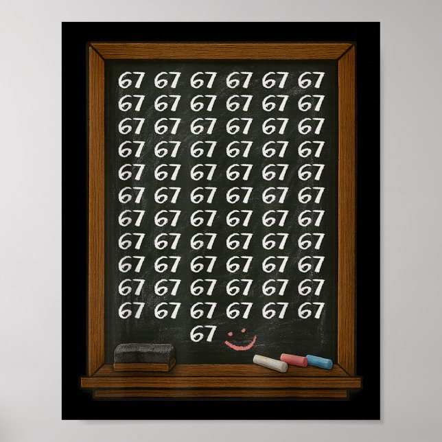 Poster 67 Math Teacher Overload Six Seven Brainrot Meme C (Frente)