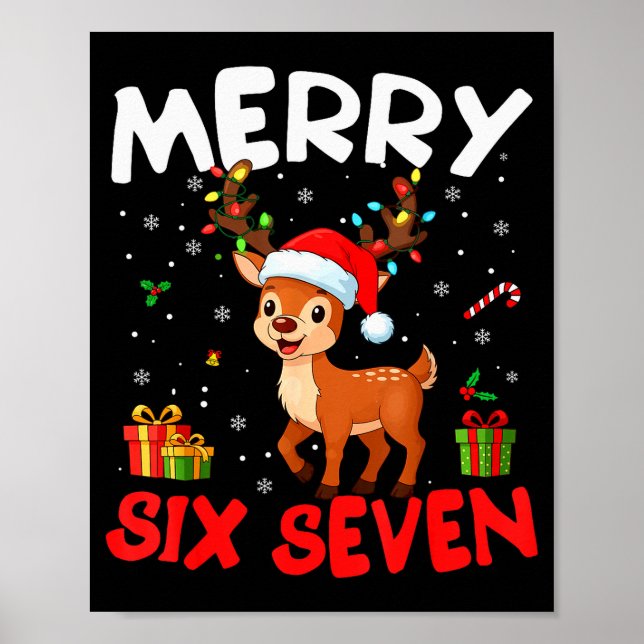 Poster 67 Meme Alegre Seis Sete Rena Natal Divertido W (Frente)