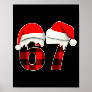 Poster 67 Meme Brainrot Roupas de Natal Xmas Plaid Divert