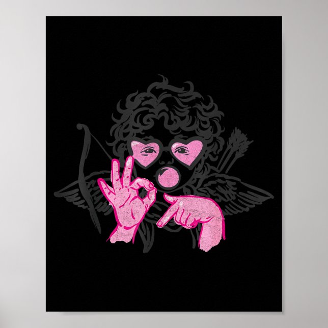 Poster 67 Meme Cud Hands Bubble Gum Six Seven Meme Valent (Frente)