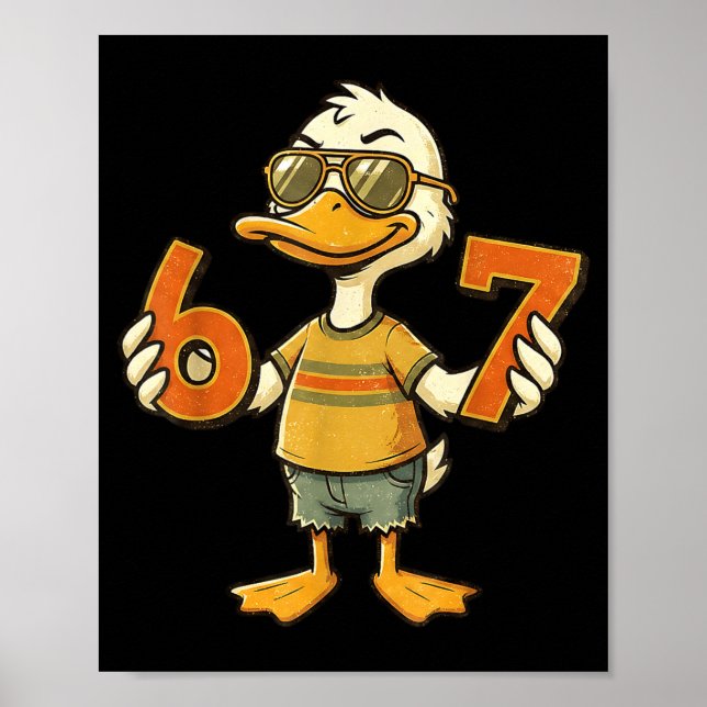 Poster 67 Meme Cute Duck 6 7 Funny Six Seven 6-7 Gen Alph (Frente)