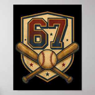 Poster 67 Meme de Beisebol Vintage Srts Crista Humorístic
