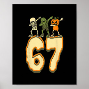 Poster 67 Meme de Halloween 6 7 Números Seis Sete Criança