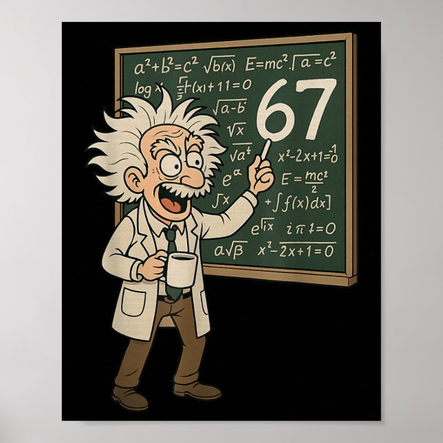 Poster 67 Meme de Matemática Engraçado Professor Gênio Qu (Frente)