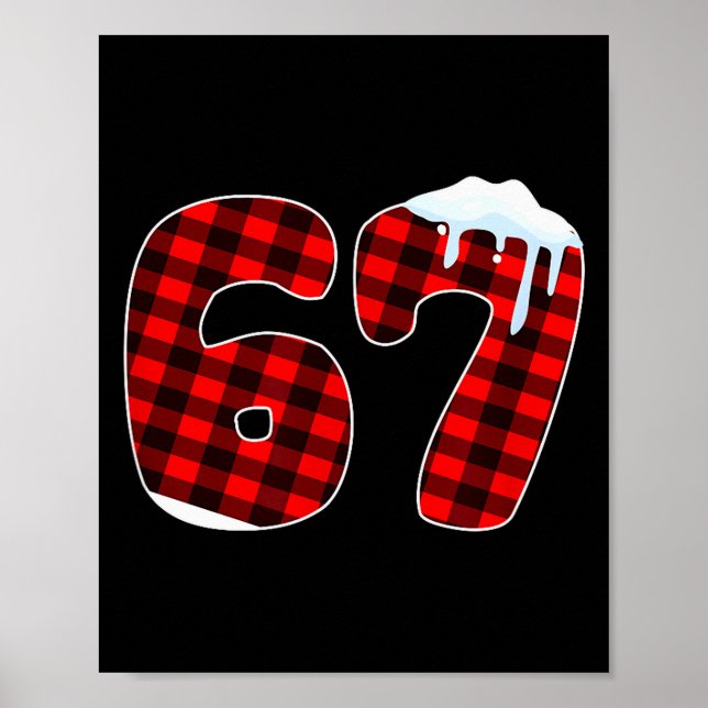Poster 67 Meme de Natal 6 7 Números Seis Sete Natal Diver (Frente)