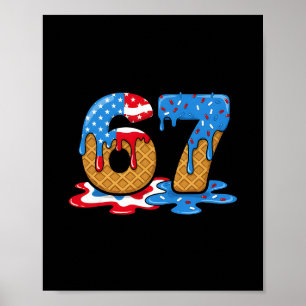 Poster 67 Meme de Sorvete Drip Engraçado Six Seven Geraçã