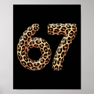 Poster 67 Meme do Leopardo Divertido Seis Sete Gíria Gen